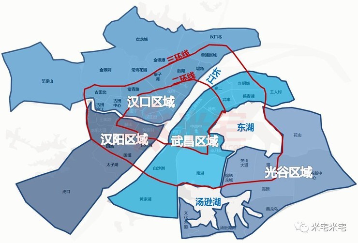 最新武汉区域划分图解解析